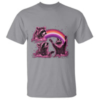 Funny Pink Raccoon Live Laugh T Shirt Lesbian Pride Month