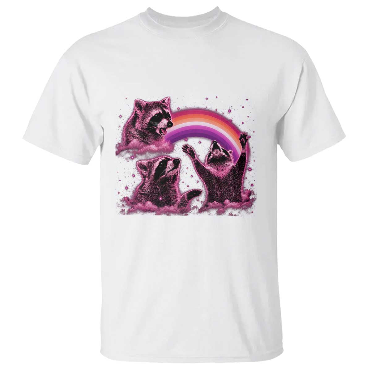 Funny Pink Raccoon Live Laugh T Shirt Lesbian Pride Month