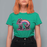Funny Pink Raccoon Live Laugh T Shirt For Women Lesbian Pride Month