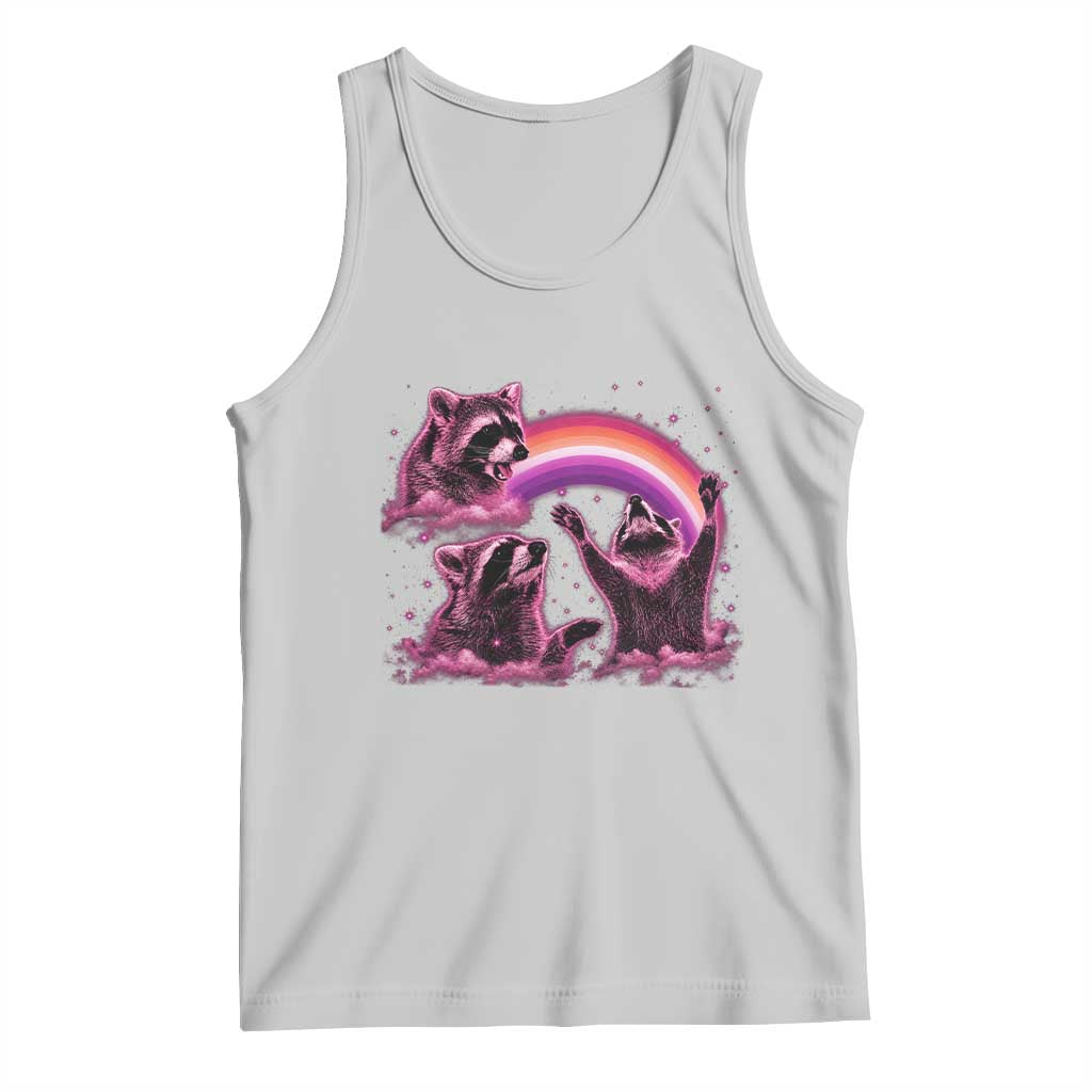 Funny Pink Raccoon Live Laugh Tank Top Lesbian Pride Month