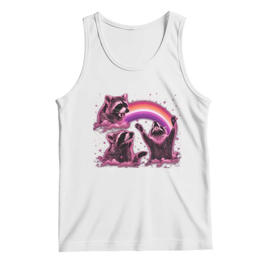 Funny Pink Raccoon Live Laugh Tank Top Lesbian Pride Month