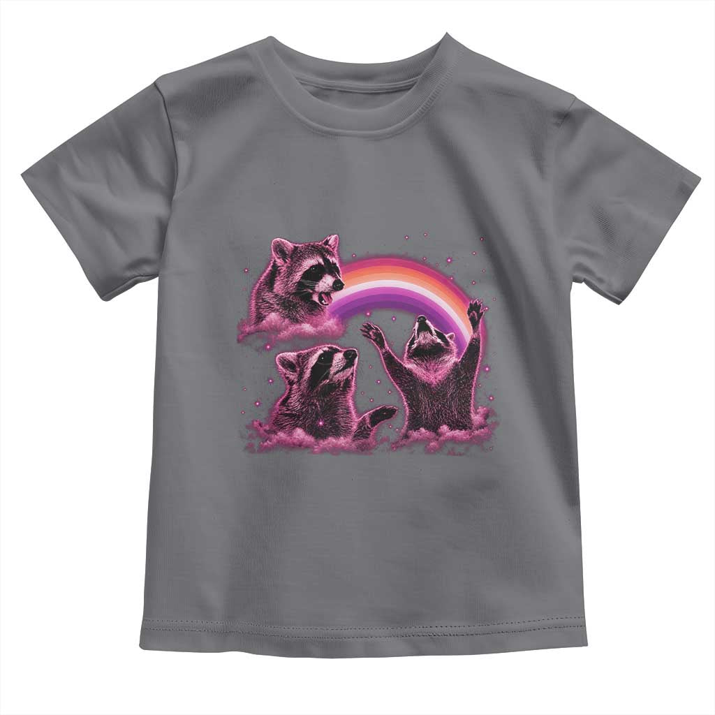 Funny Pink Raccoon Live Laugh Toddler T Shirt Lesbian Pride Month