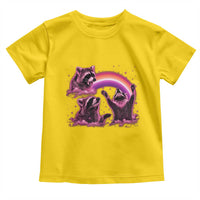 Funny Pink Raccoon Live Laugh Toddler T Shirt Lesbian Pride Month