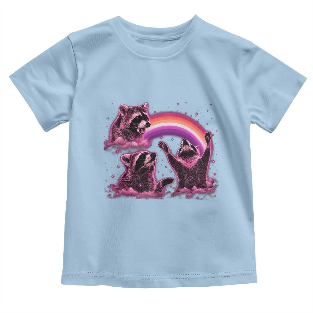 Funny Pink Raccoon Live Laugh Toddler T Shirt Lesbian Pride Month