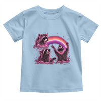 Funny Pink Raccoon Live Laugh Toddler T Shirt Lesbian Pride Month