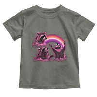 Funny Pink Raccoon Live Laugh Toddler T Shirt Lesbian Pride Month
