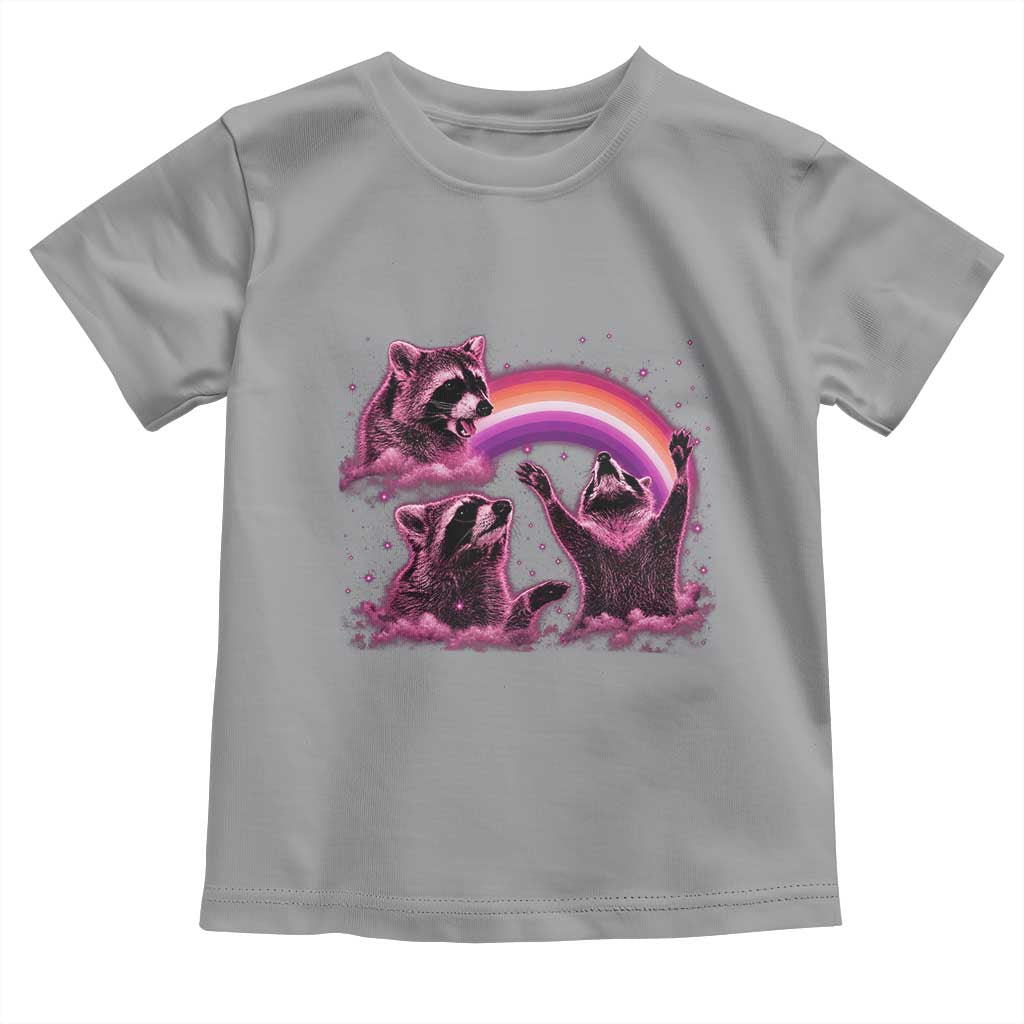 Funny Pink Raccoon Live Laugh Toddler T Shirt Lesbian Pride Month