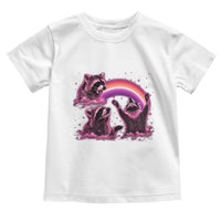 Funny Pink Raccoon Live Laugh Toddler T Shirt Lesbian Pride Month