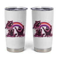 Funny Pink Raccoon Live Laugh Tumbler Cup Lesbian Pride Month