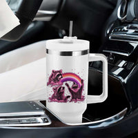Funny Pink Raccoon Live Laugh Tumbler With Handle Lesbian Pride Month