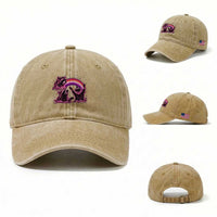 Funny Pink Raccoon Live Laugh Washed Cotton Baseball Cap Lesbian Pride Month