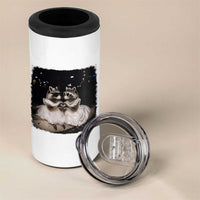 Funny Lesbian Raccoon Engagement 4 in 1 Can Cooler Tumbler LGBTQ Pride Gift
