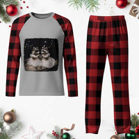 Funny Lesbian Raccoon Engagement Plaid Pajama Set LGBTQ Pride Gift