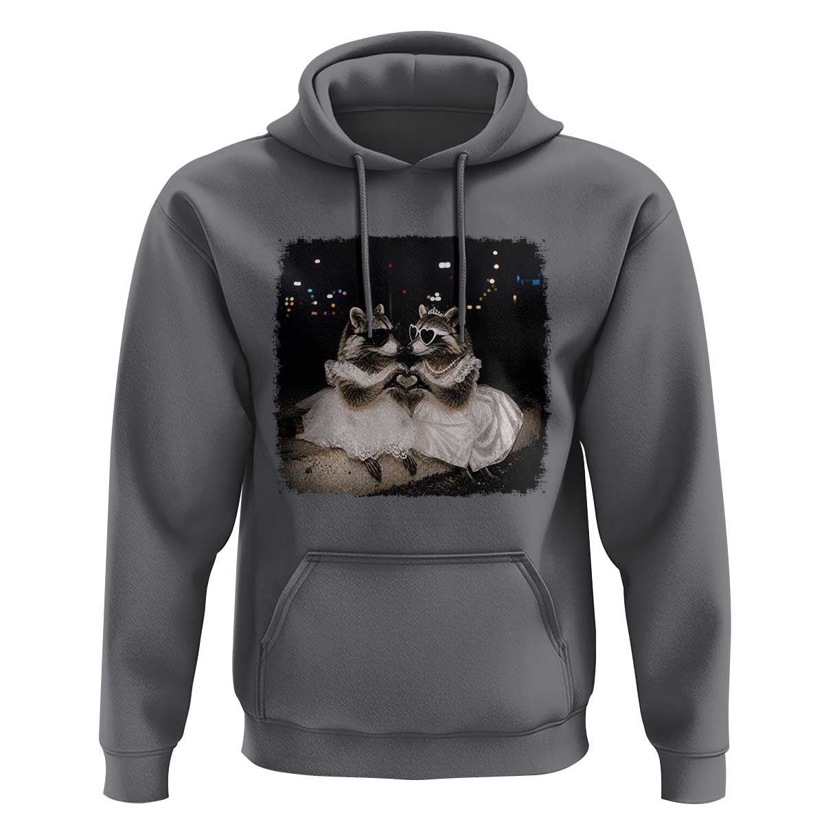 Funny Lesbian Raccoon Engagement Hoodie LGBTQ Pride Gift