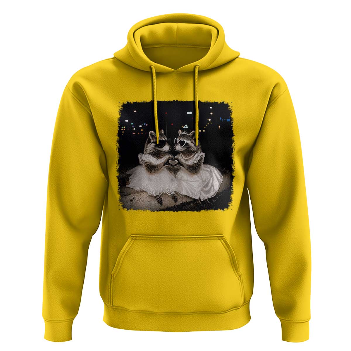 Funny Lesbian Raccoon Engagement Hoodie LGBTQ Pride Gift