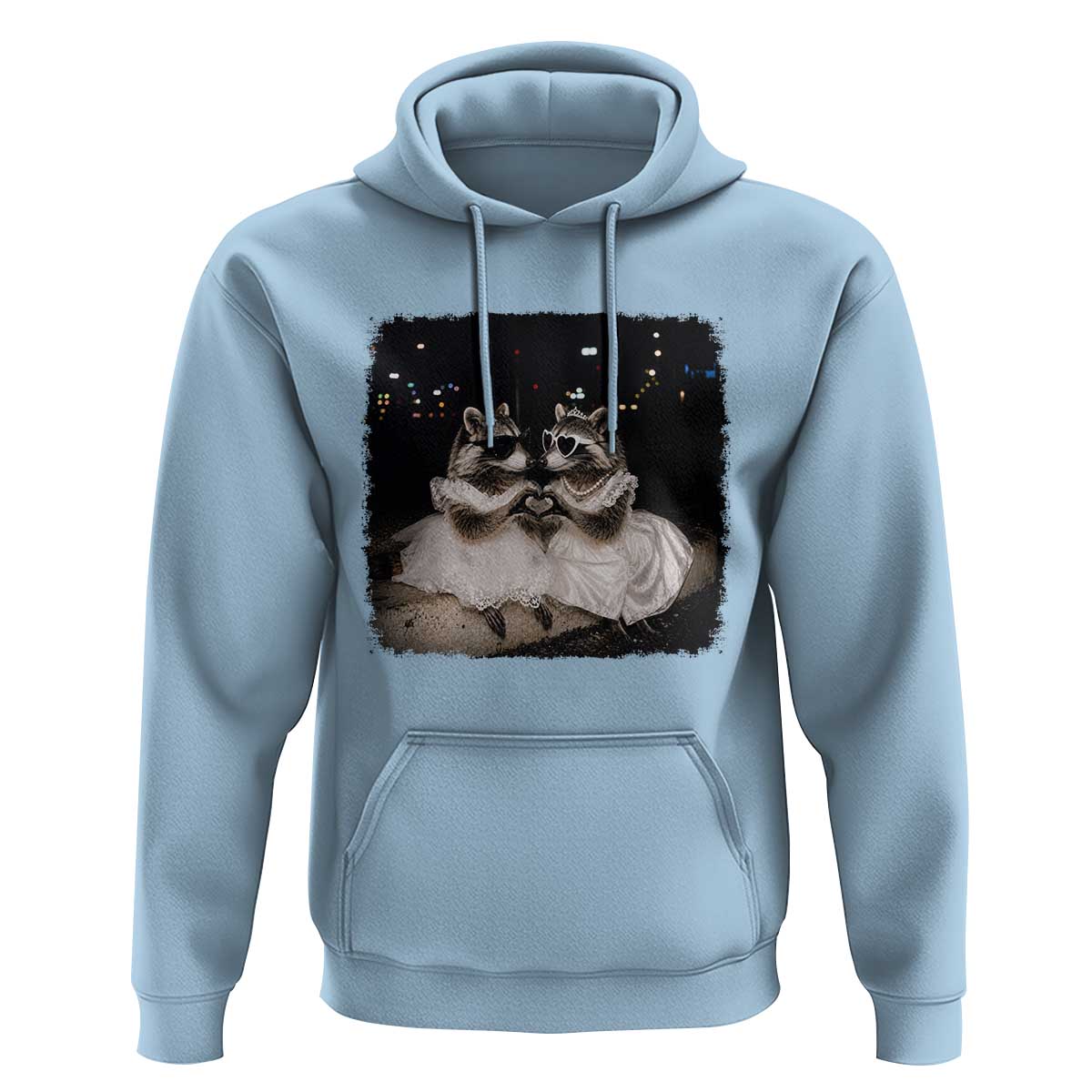 Funny Lesbian Raccoon Engagement Hoodie LGBTQ Pride Gift