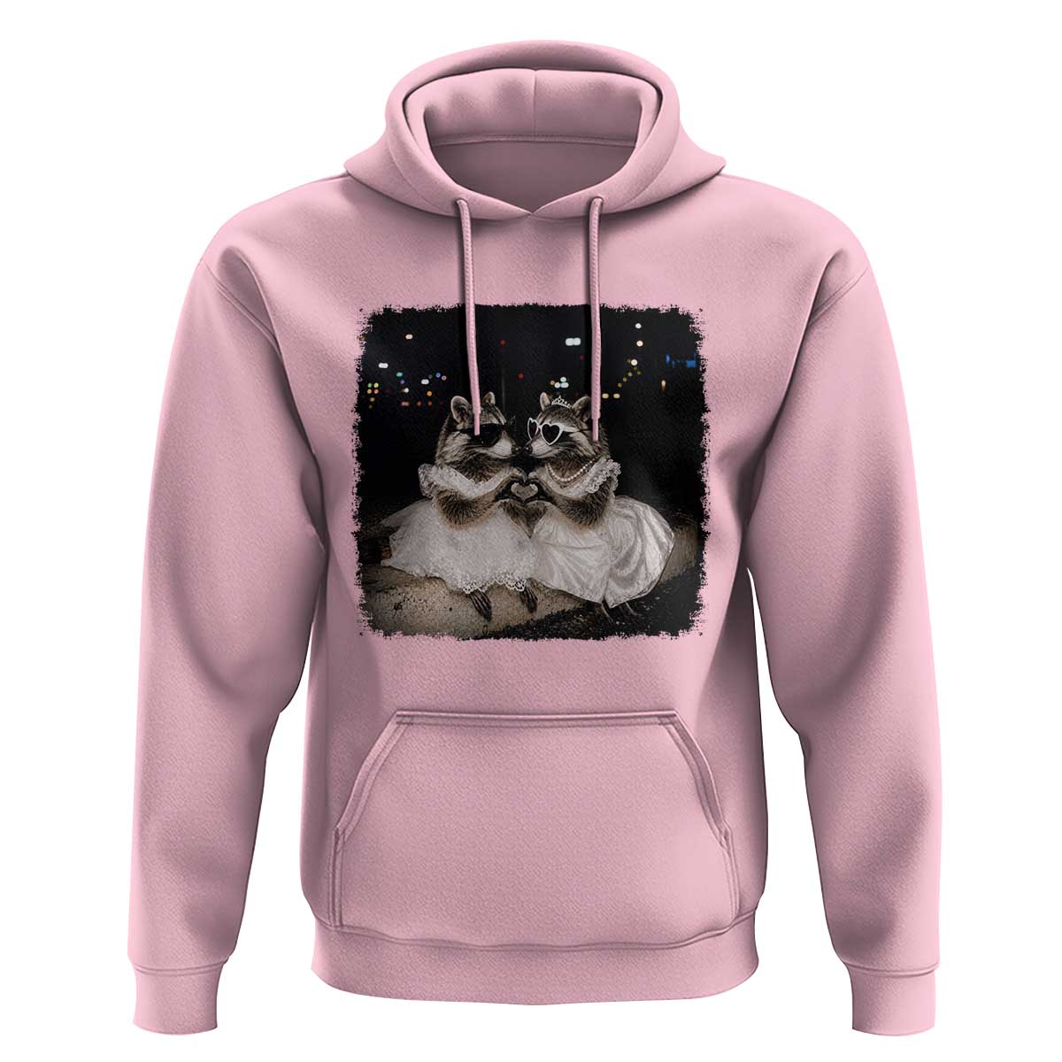 Funny Lesbian Raccoon Engagement Hoodie LGBTQ Pride Gift