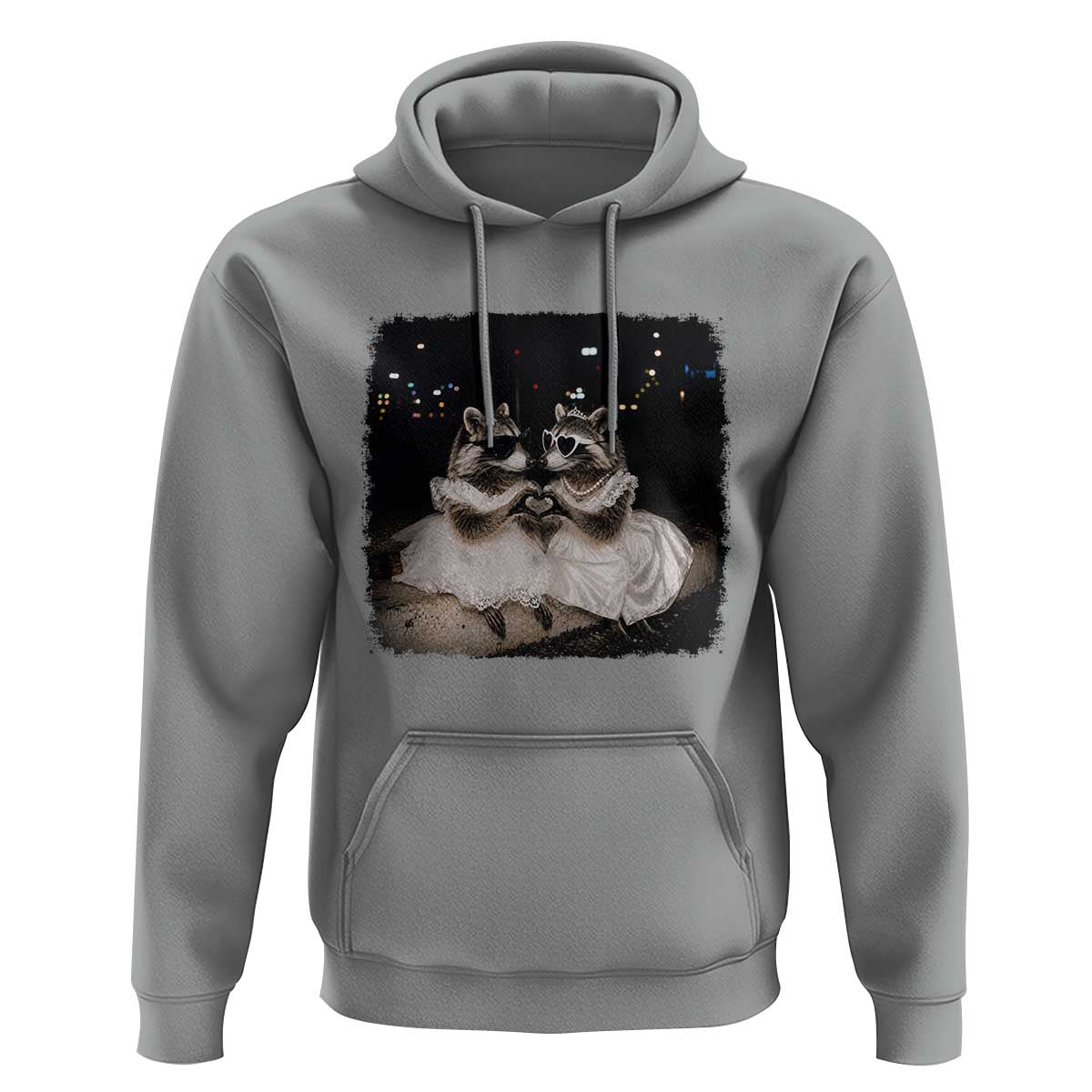 Funny Lesbian Raccoon Engagement Hoodie LGBTQ Pride Gift