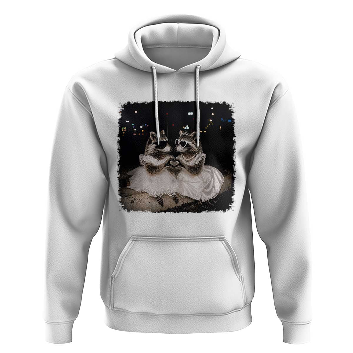 Funny Lesbian Raccoon Engagement Hoodie LGBTQ Pride Gift