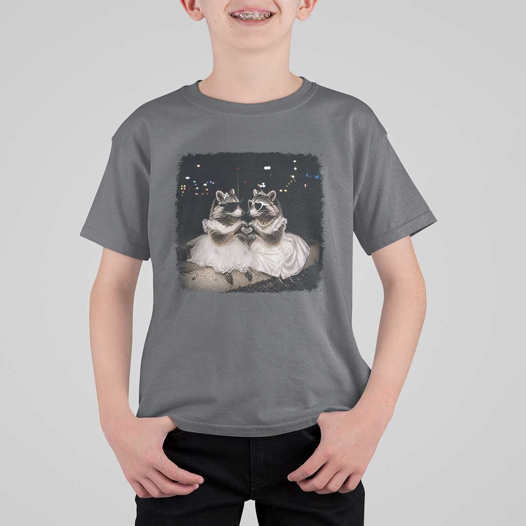 Funny Lesbian Raccoon Engagement T Shirt For Kid LGBTQ Pride Gift