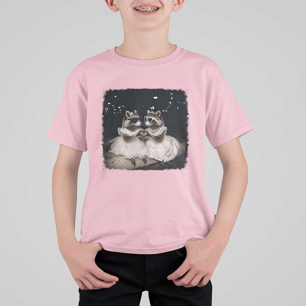 Funny Lesbian Raccoon Engagement T Shirt For Kid LGBTQ Pride Gift