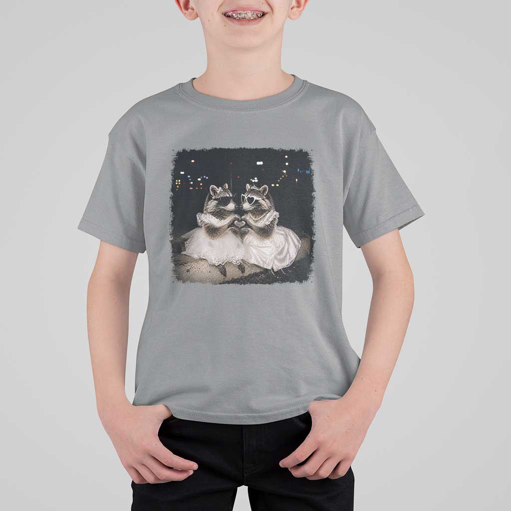 Funny Lesbian Raccoon Engagement T Shirt For Kid LGBTQ Pride Gift