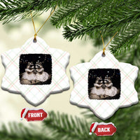 Funny Lesbian Raccoon Engagement Ceramic Ornament LGBTQ Pride Gift