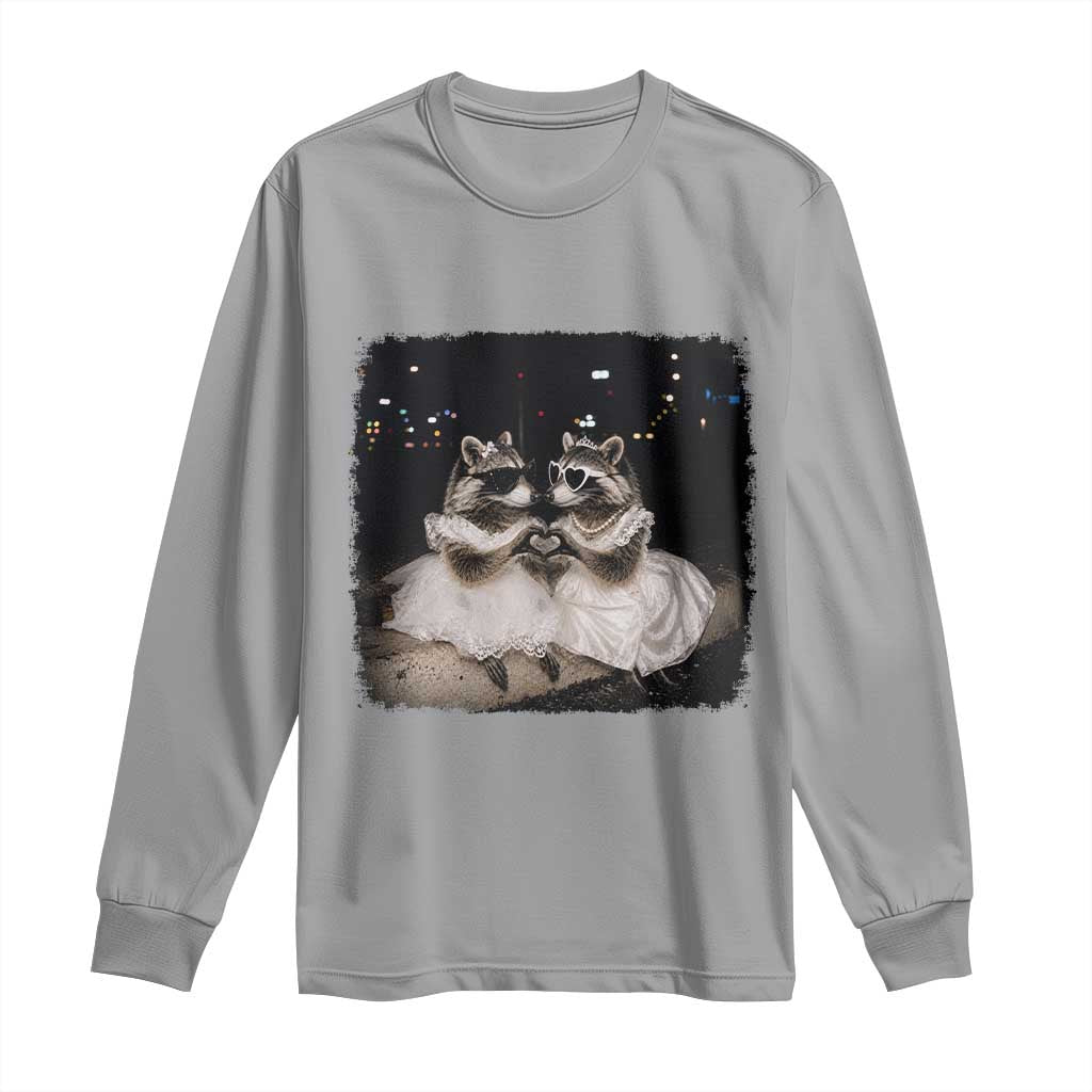 Funny Lesbian Raccoon Engagement Long Sleeve Shirt LGBTQ Pride Gift