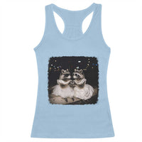 Funny Lesbian Raccoon Engagement Racerback Tank Top LGBTQ Pride Gift