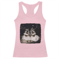 Funny Lesbian Raccoon Engagement Racerback Tank Top LGBTQ Pride Gift
