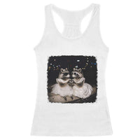 Funny Lesbian Raccoon Engagement Racerback Tank Top LGBTQ Pride Gift
