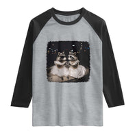 Funny Lesbian Raccoon Engagement Raglan Shirt LGBTQ Pride Gift