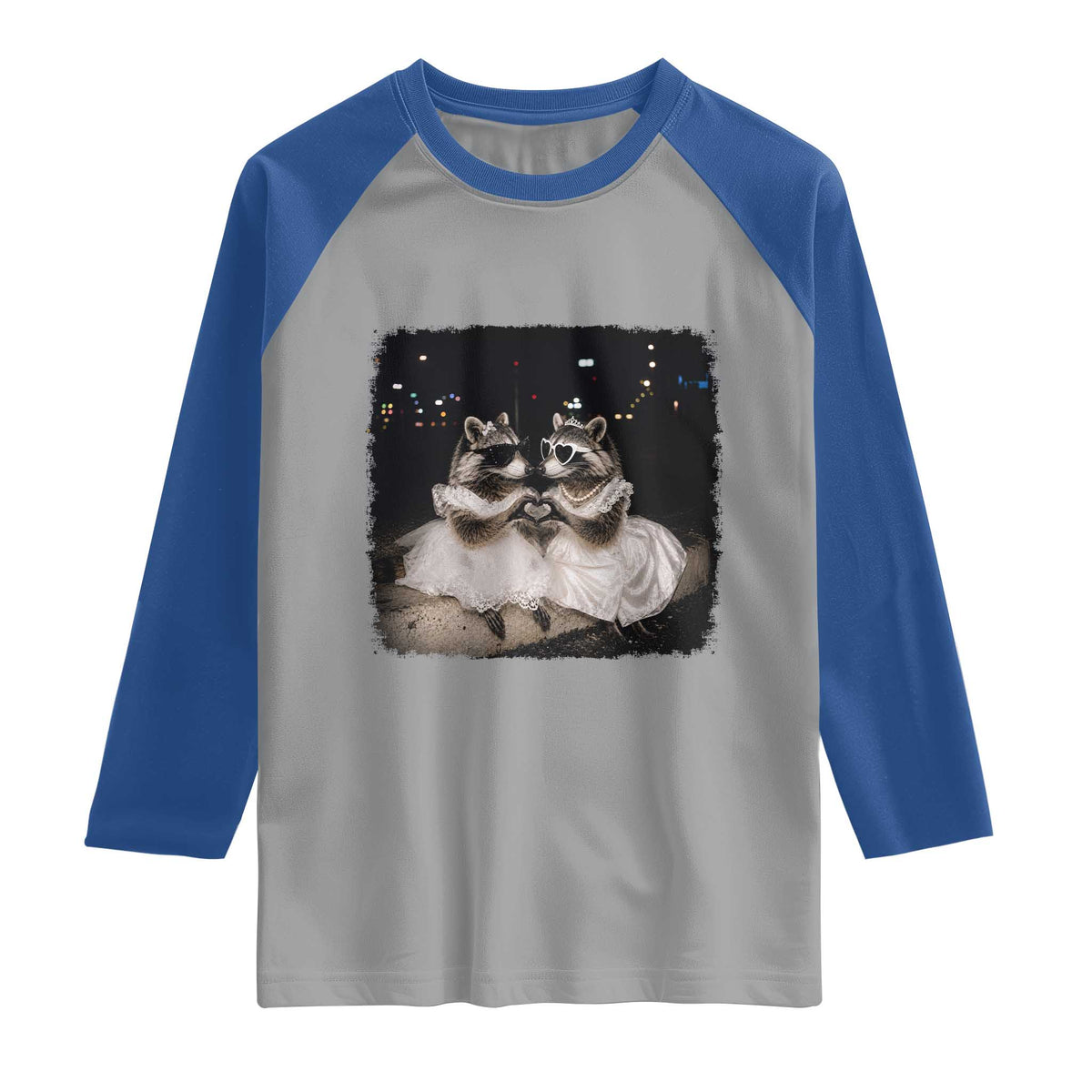 Funny Lesbian Raccoon Engagement Raglan Shirt LGBTQ Pride Gift