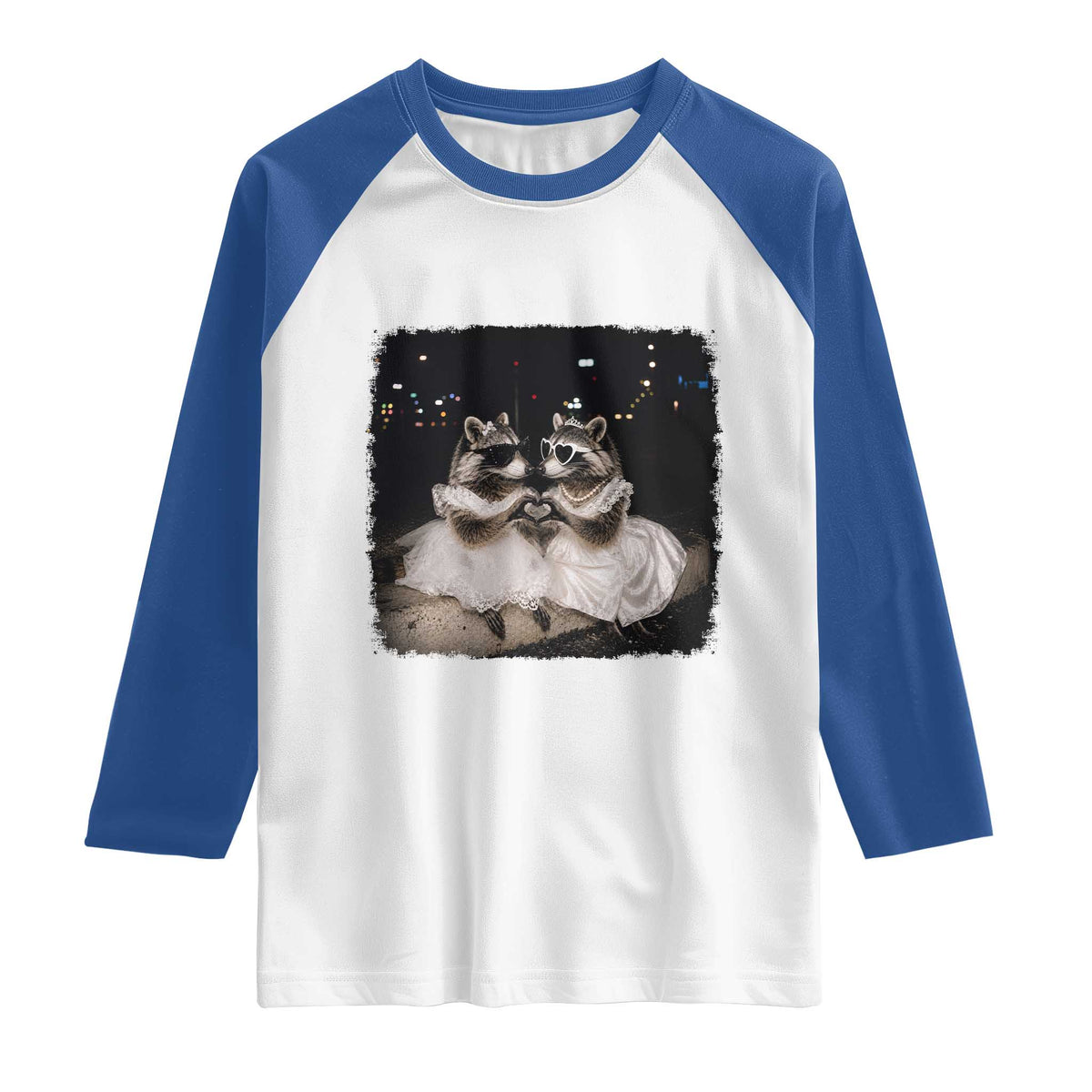 Funny Lesbian Raccoon Engagement Raglan Shirt LGBTQ Pride Gift