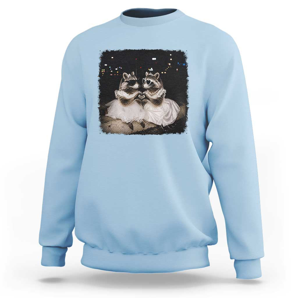 Funny Lesbian Raccoon Engagement Sweatshirt LGBTQ Pride Gift
