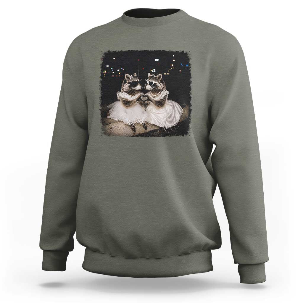 Funny Lesbian Raccoon Engagement Sweatshirt LGBTQ Pride Gift