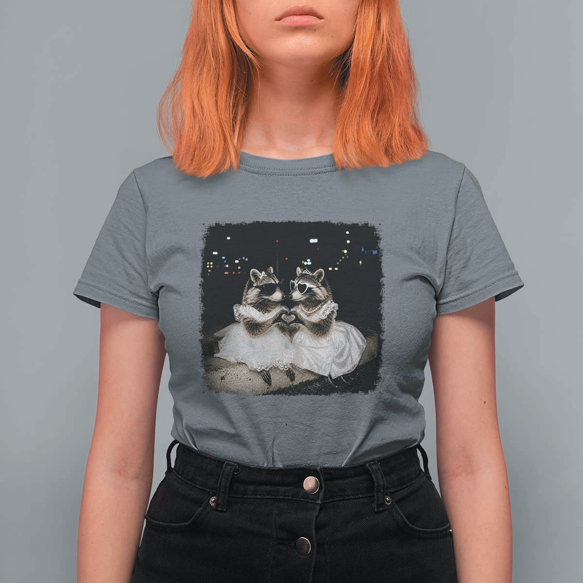 Funny Lesbian Raccoon Engagement T Shirt For Women LGBTQ Pride Gift