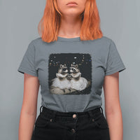 Funny Lesbian Raccoon Engagement T Shirt For Women LGBTQ Pride Gift