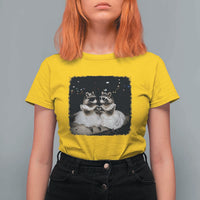 Funny Lesbian Raccoon Engagement T Shirt For Women LGBTQ Pride Gift