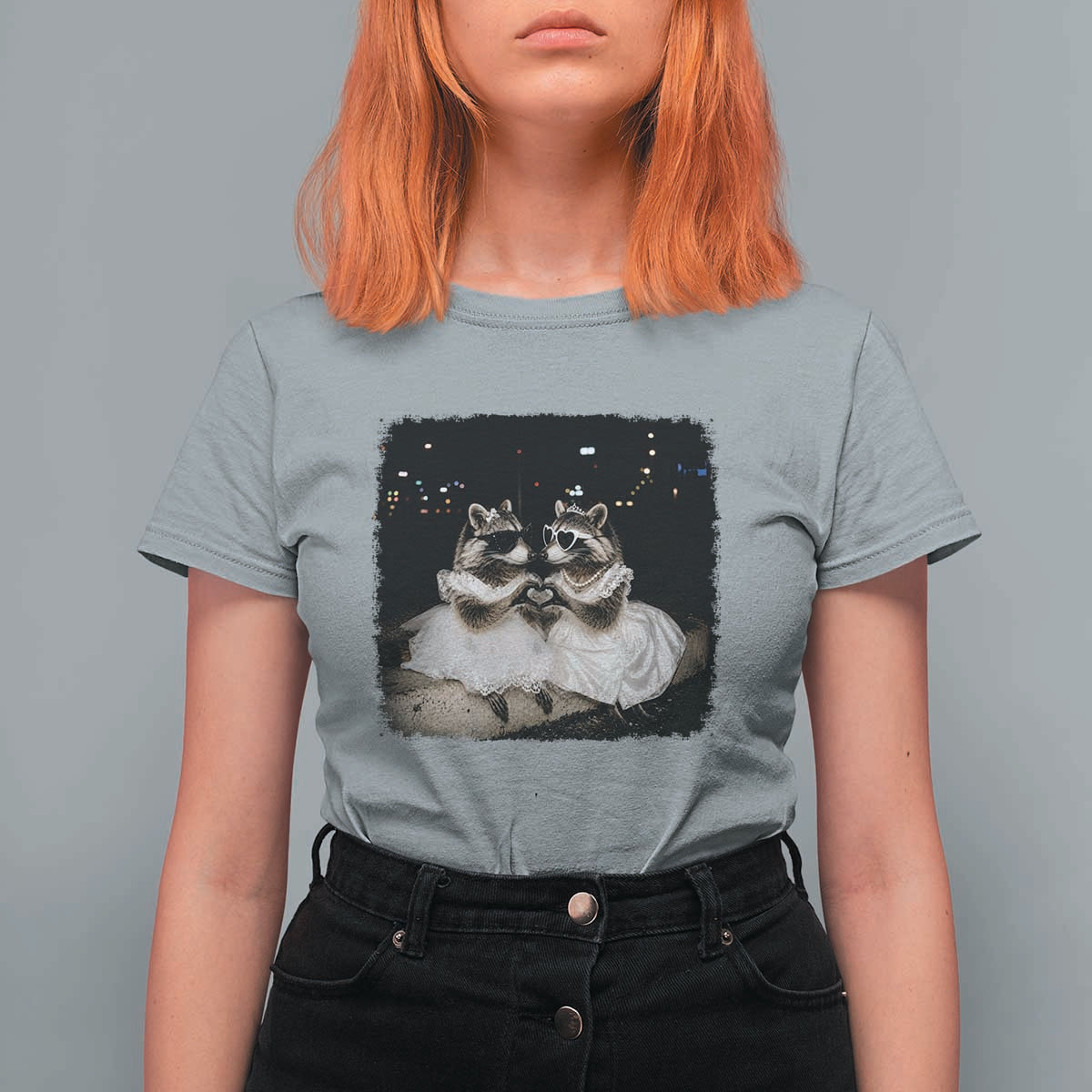 Funny Lesbian Raccoon Engagement T Shirt For Women LGBTQ Pride Gift