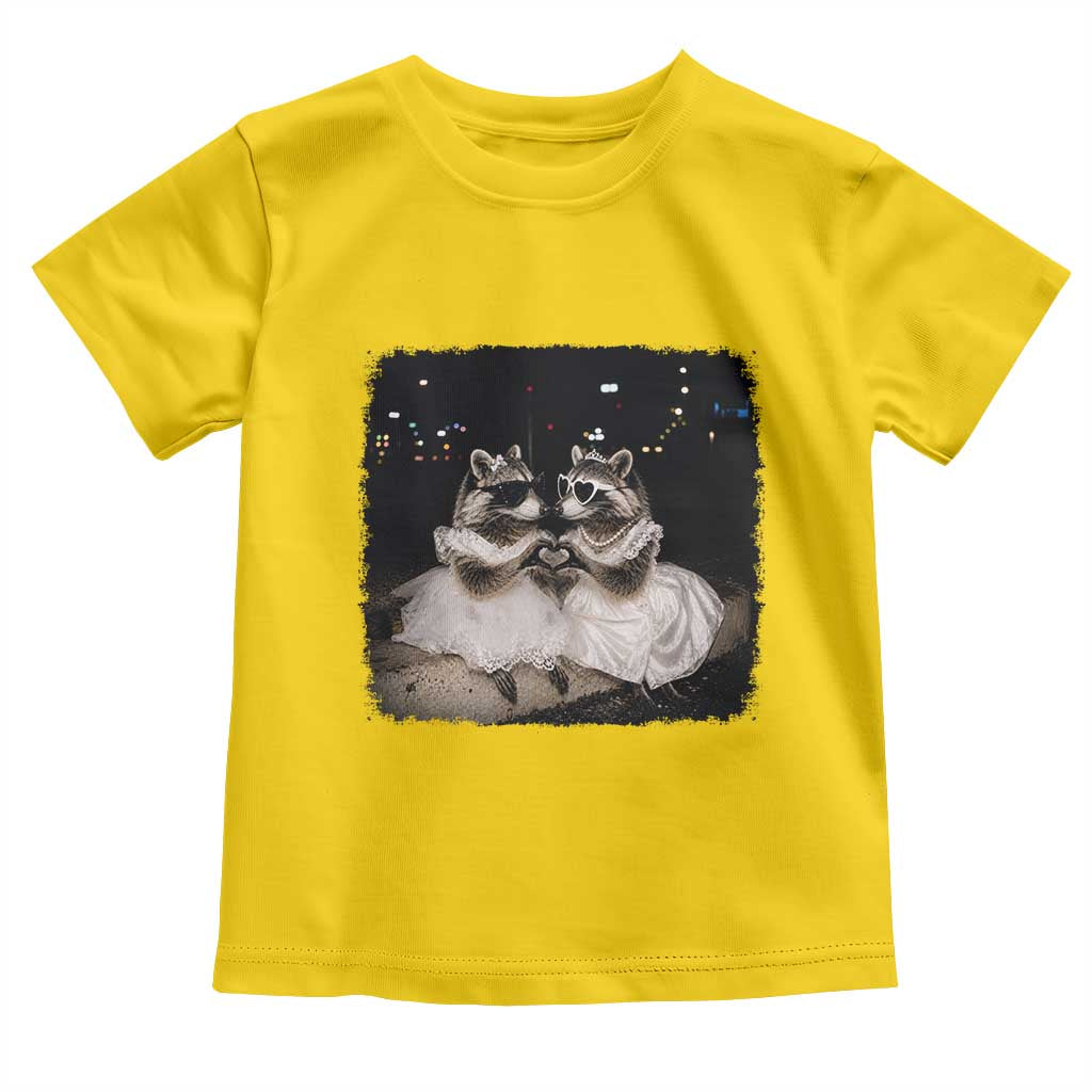 Funny Lesbian Raccoon Engagement Toddler T Shirt LGBTQ Pride Gift