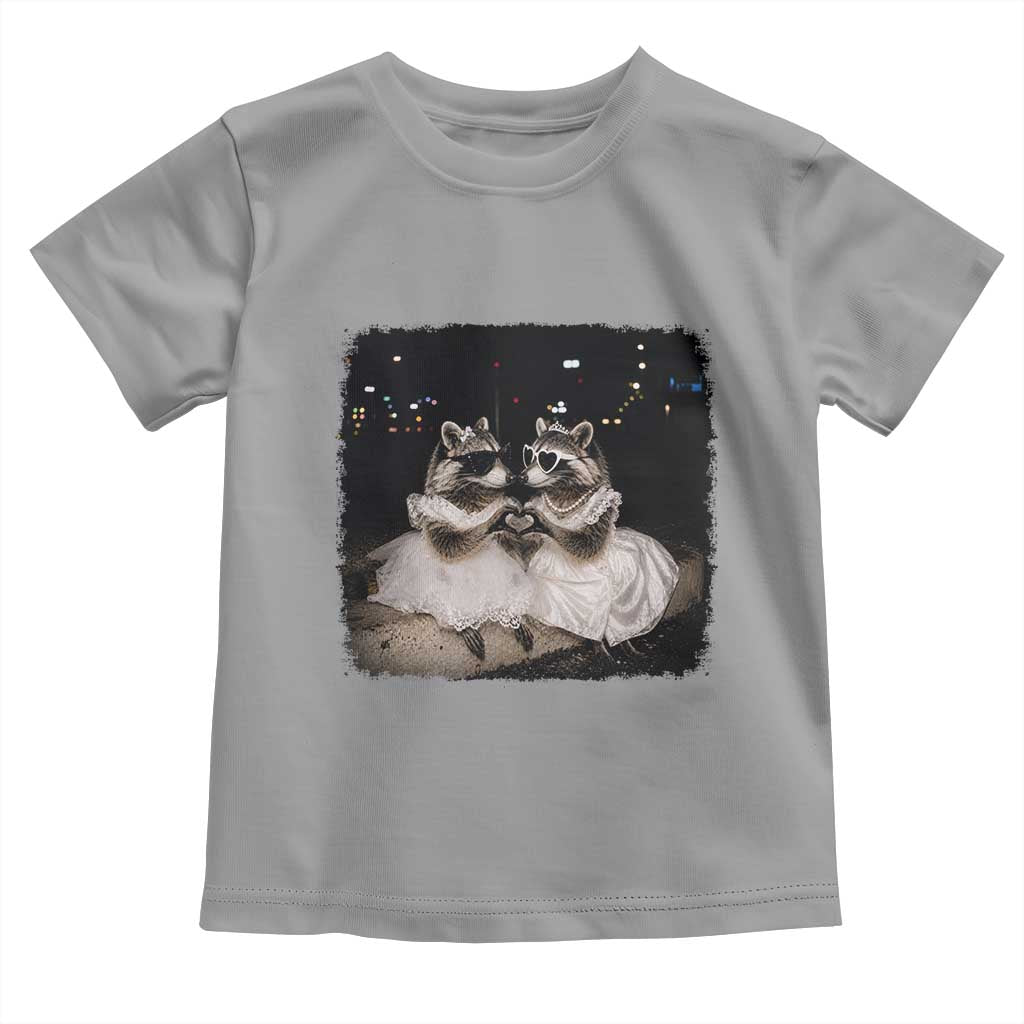 Funny Lesbian Raccoon Engagement Toddler T Shirt LGBTQ Pride Gift