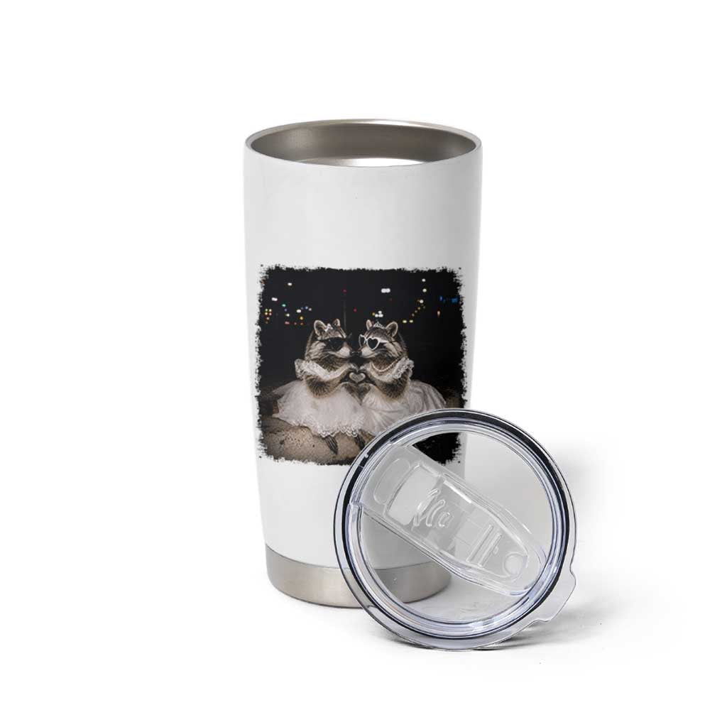 Funny Lesbian Raccoon Engagement Tumbler Cup LGBTQ Pride Gift