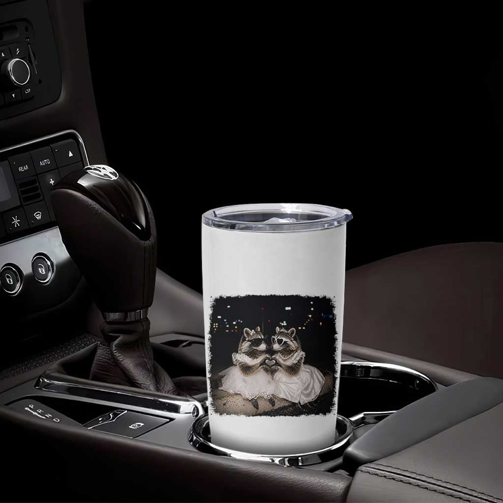 Funny Lesbian Raccoon Engagement Tumbler Cup LGBTQ Pride Gift