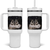 Funny Lesbian Raccoon Engagement Tumbler With Handle LGBTQ Pride Gift