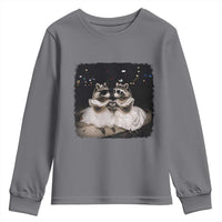 Funny Lesbian Raccoon Engagement Youth Sweatshirt LGBTQ Pride Gift