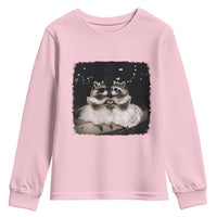 Funny Lesbian Raccoon Engagement Youth Sweatshirt LGBTQ Pride Gift