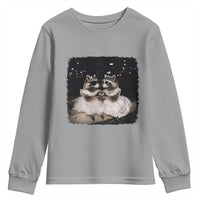 Funny Lesbian Raccoon Engagement Youth Sweatshirt LGBTQ Pride Gift