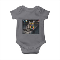 Raccoon Eating Baguette Graphic Baby Onesie Humorous Gay Pride Gift