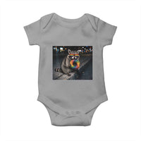 Raccoon Eating Baguette Graphic Baby Onesie Humorous Gay Pride Gift